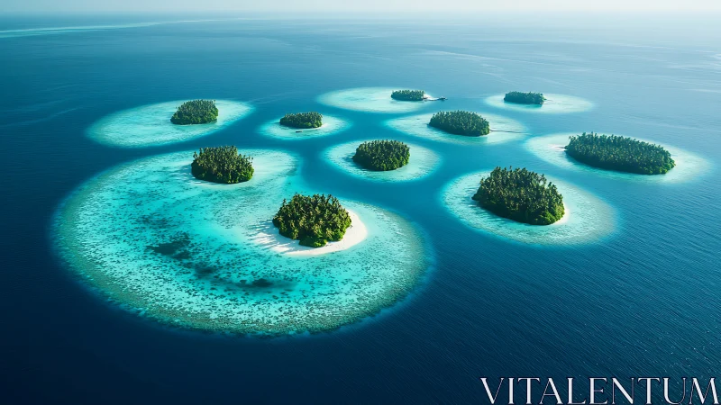 Tropical Atoll Islands with Pristine Coral Reefs.
