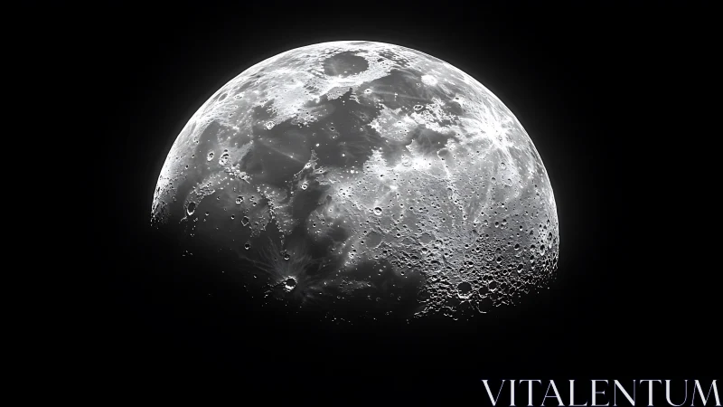 Gentle half moon glowing softly in the quiet night sky.