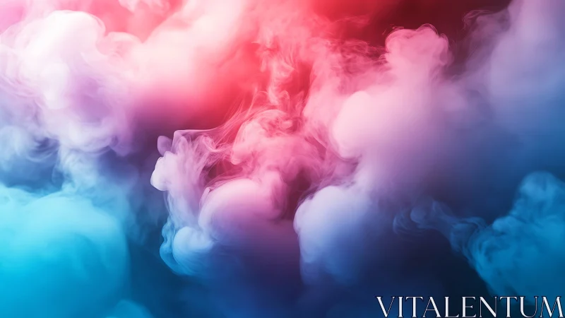 Colorful vapor clouds swirl through soft neon gradient space