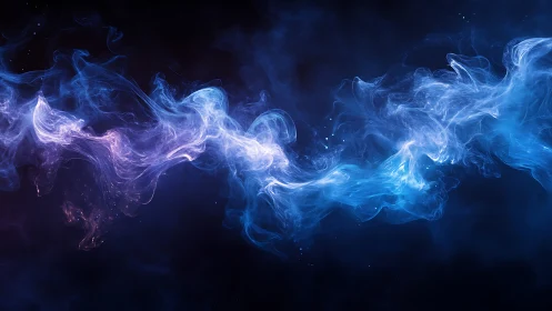 Nebulous violet and cyan energy stream on deep indigo field.
