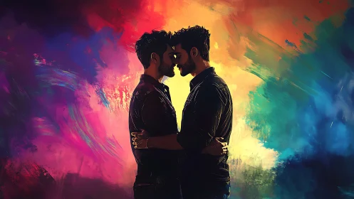 Chromatic Souls Converge in Radiant Embrace.