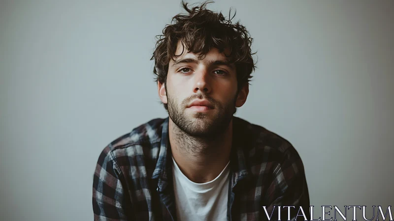 Soft-lit male portrait with shallow depth and muted tonality