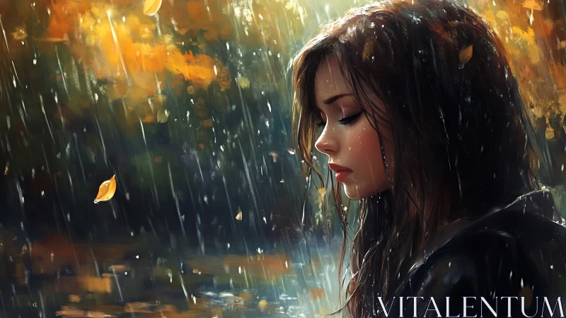 Rain writes quiet confessions along her autumn-bent lashes