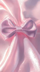Macro study of pale pink satin bow under soft daylight