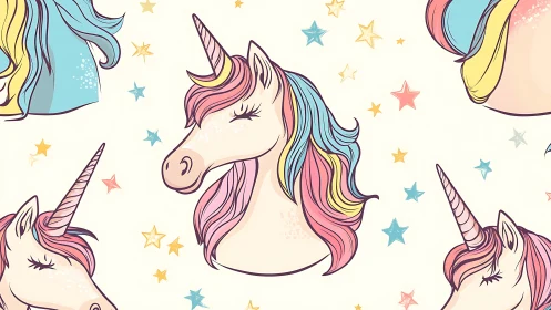Pastel-maned unicorn parade drifting through candy starlight.