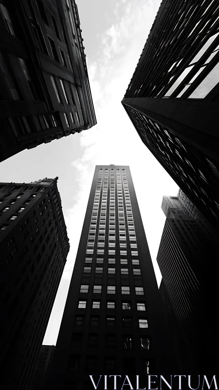 Vertical perspective isolates clustered high-rise facades