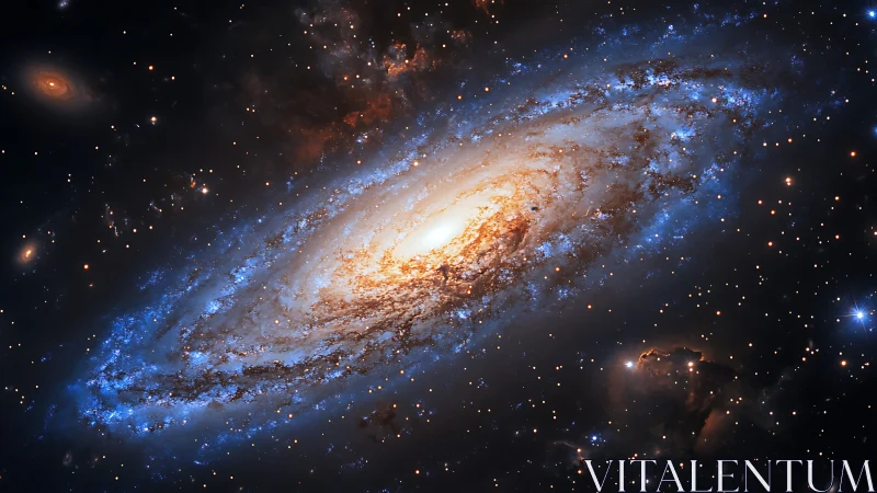 Spiral galaxy swirling with stardust in deep quiet space.