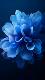 Translucent Volumetric Flower Form with Nested Petal Geometries and Light Refraction.