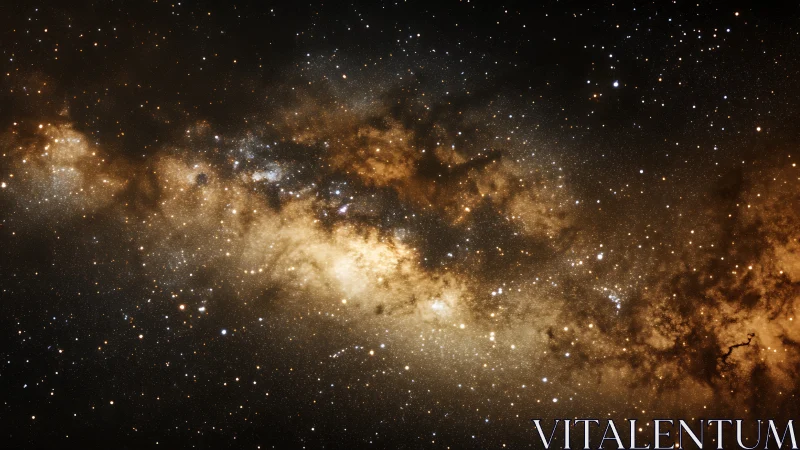 Golden river of Milky Way stars glows softly across space