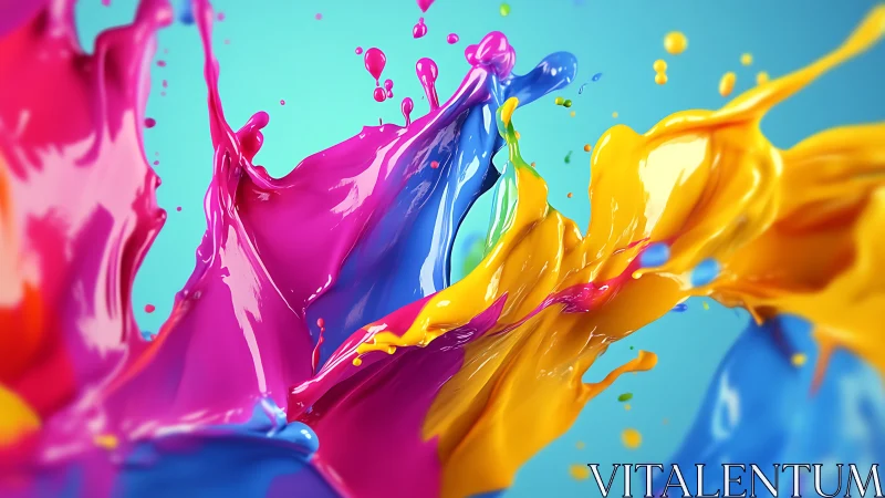 High-speed splash renders saturated paint in dynamic collision