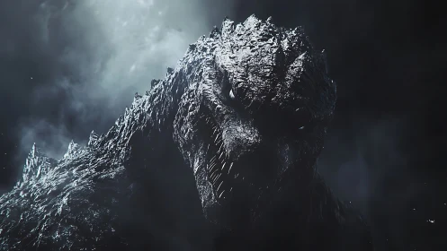 Stormlit titan gazes forward with quiet, smoldering power