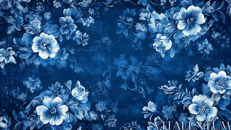 Tranquil Blue Florals: A Delicate Garden of Dreams.