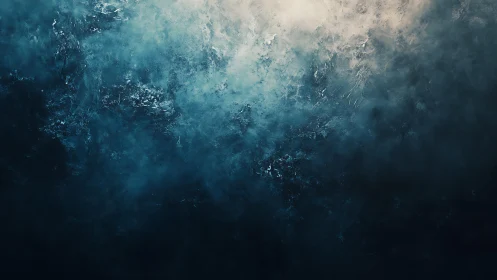 Abstract ocean-inspired texture with deep blue and white hues.