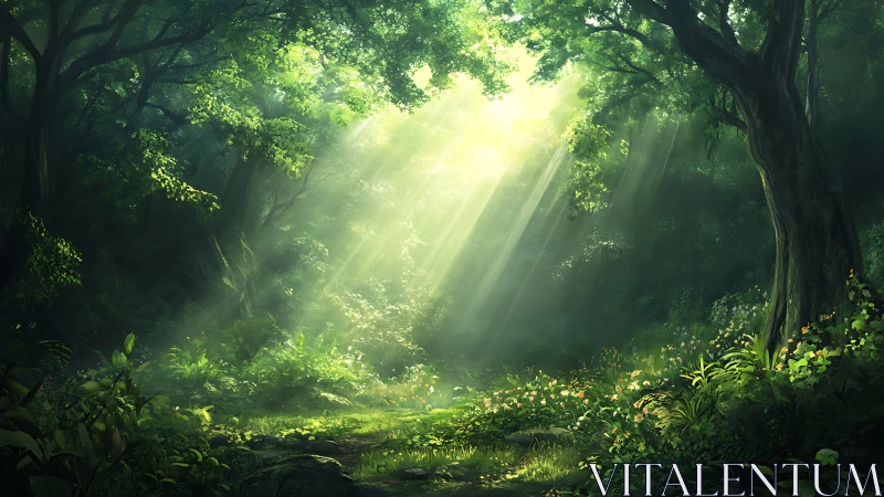 Emerald Cathedral: Where Sunlight Prays Through Ancient Canopy.