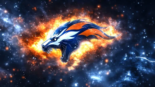 Stylized horse head emblem is rendered in a cosmic field