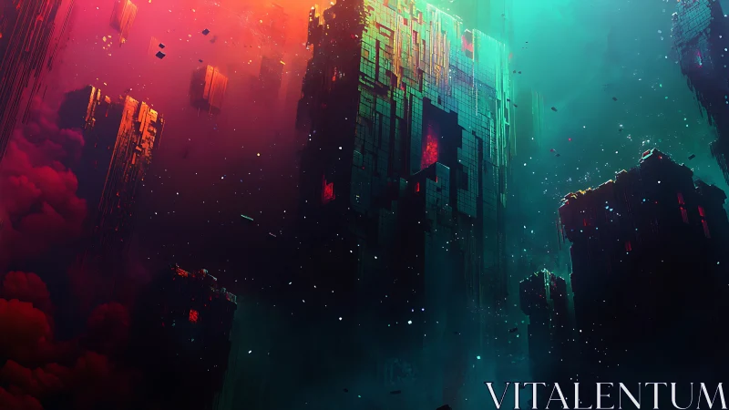 Monolithic geometric structures occupy a dense atmospheric void