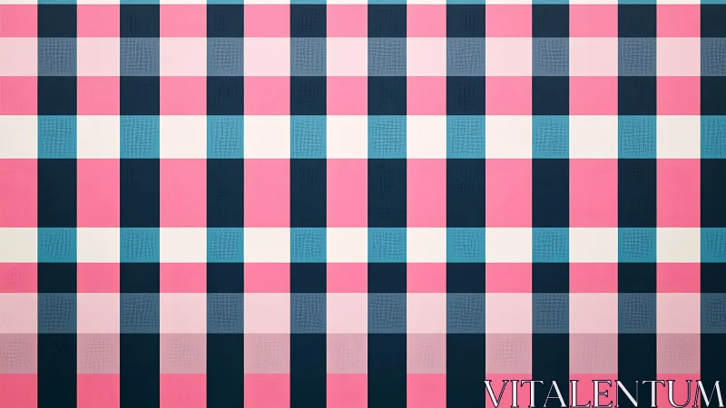 Bold pink and navy checkered geometric grid pattern design.