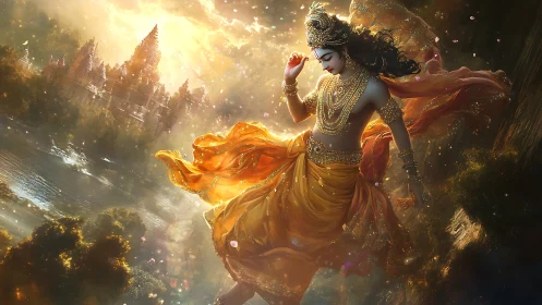 Divine dancer spins sunlight into rivers of molten gold