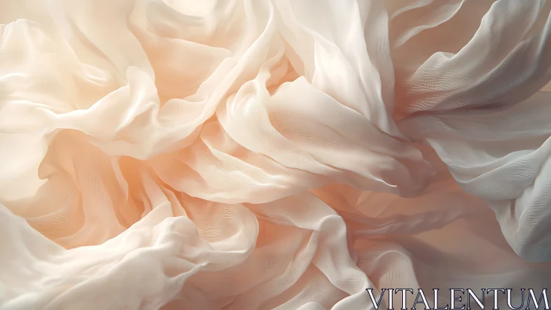 Layered close-up of pale translucent fabric folds in motion.