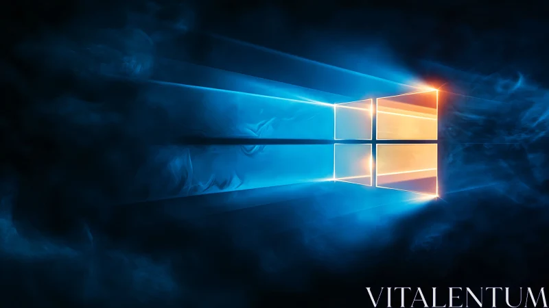 Windows-style light panel divides colored volumetric beams