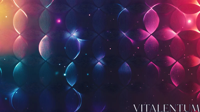 Geometric neon petals form luminous abstract cosmic grid