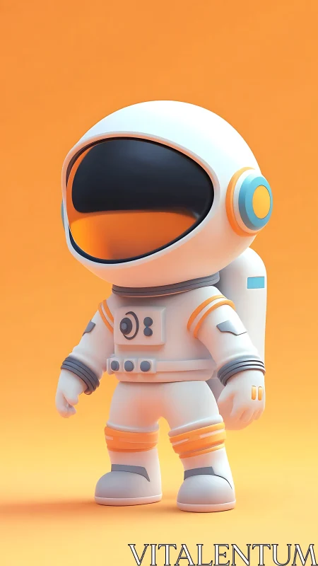 Minimalist 3D astronaut character rendered in soft pastel lighting