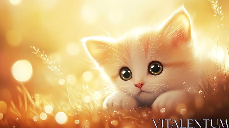 Golden Kitten Dreams in Sunlit Fields.