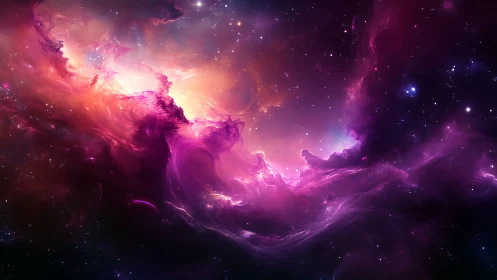 Nebula siren swirling in ultraviolet stardust bloom.