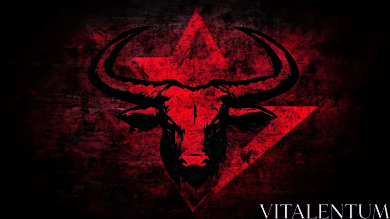 Crimson war bull emblem blazing over fractured star sigil.