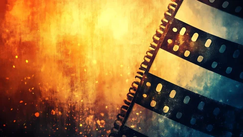 Glowing film reel edge invites warm cinematic daydreams