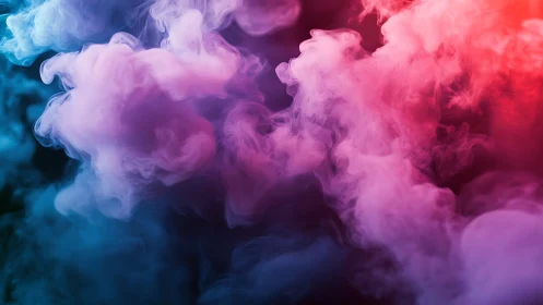 Colored vapor clouds with blended pink, purple, blue hues.