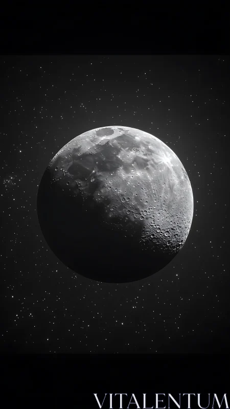 Quiet moonlit world glowing softly in a starry night sky.