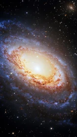 High-resolution spiral galaxy core with bright bulge and dust lanes