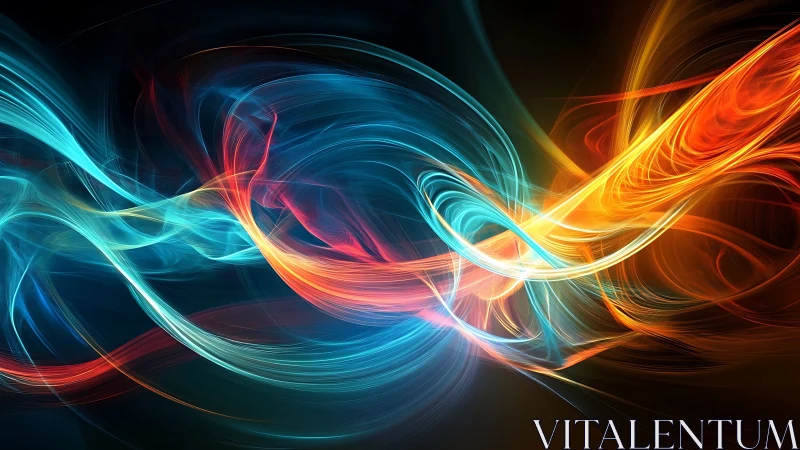 Twin currents of neon fire spiral across a luminous void.