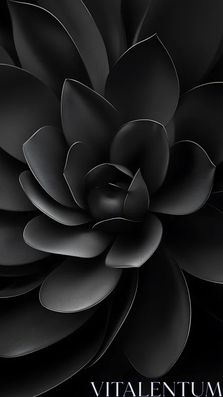 High-contrast botanical form rendered in sculptural monochrome.