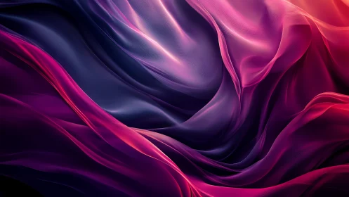 Layered magenta and violet fabric waves digital art.