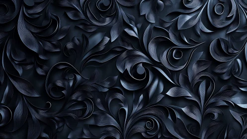 Nocturne scrollwork garden in deep midnight steel bloom.