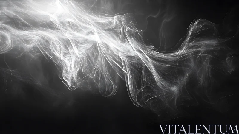 Ethereal white smoke streams twist across deep shadows.