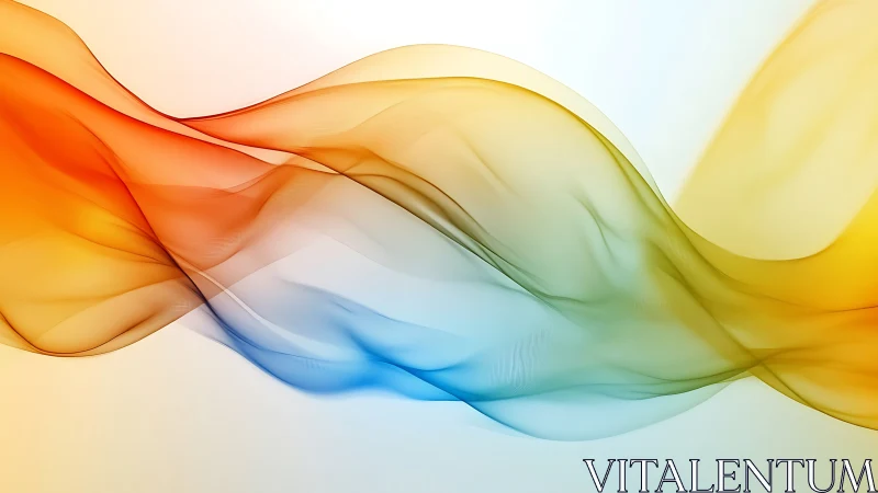 Multicolor translucent waves form fluid, high-key digital motion