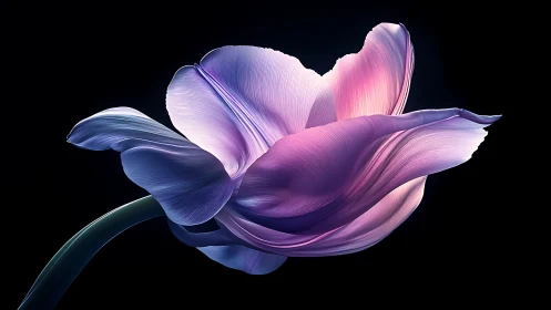 Luminous Bloom: Digital Flower in Electric Reverie.