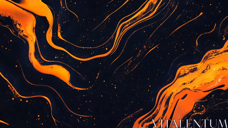 Lively orange currents dance like molten rivers in deep space