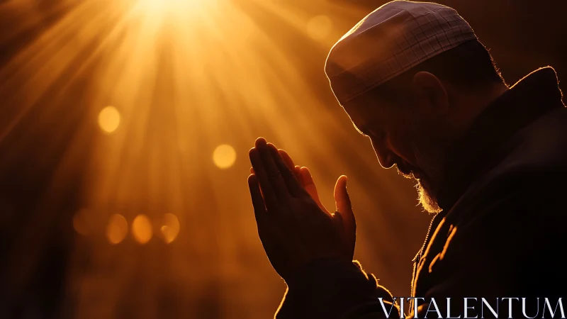 Golden light embracing a quiet moment of heartfelt prayer.