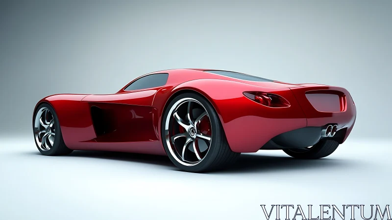 Red concept sports car rendered in clean studio space.
