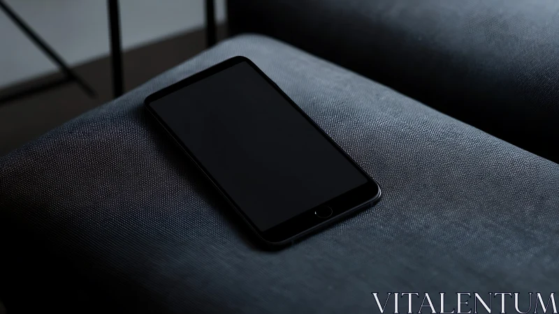 Smartphone Resting on Textured Upholstery