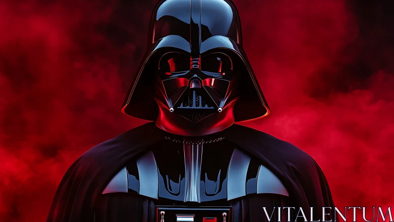 Dark armored figure framed by glowing crimson mist.