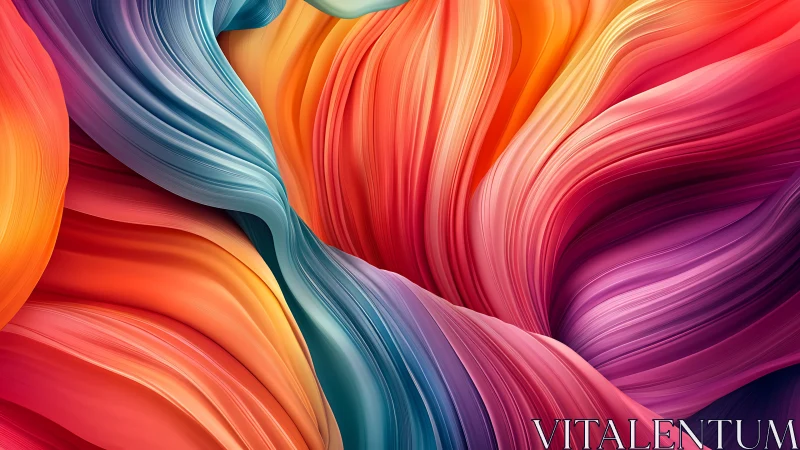 Chromatic flowfield with stratified ribbon curvature mapping.