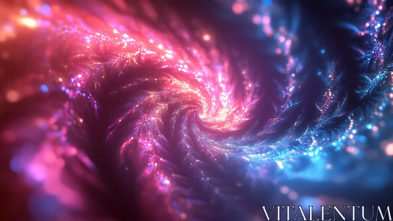 Neon fractal vortex glows with swirling cosmic energy.