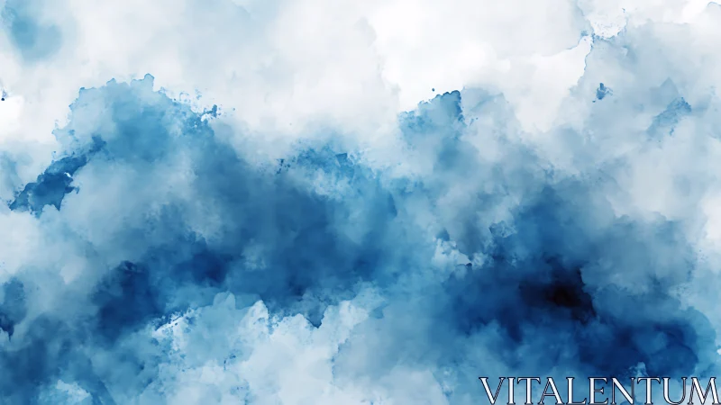 Blue watercolor cloud texture with soft abstract depth.