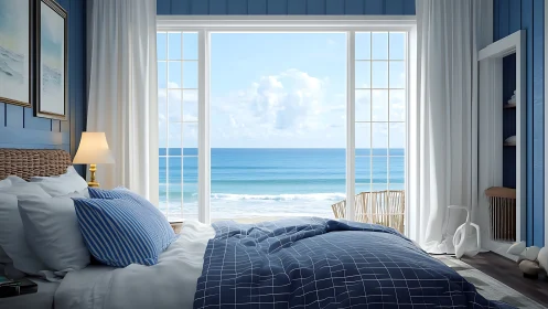 Sea-breeze bedroom sanctuary gazing straight into the horizon.