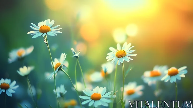 Selective Focus Daisy Cluster with Atmospheric Bokeh Depth.